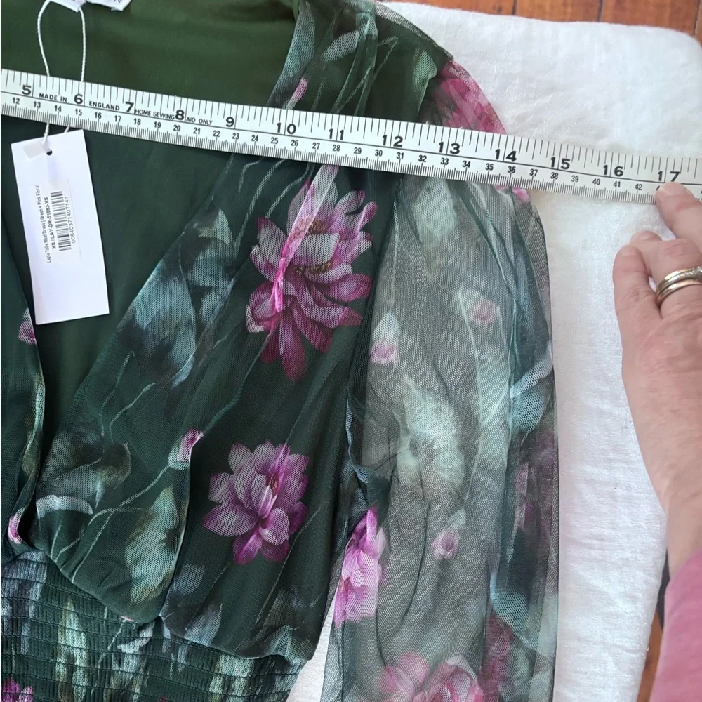 Baltic Born NWT Layla Tulle Maxi Dress Dark Floral Green 3 Layers - Picture 8 of 16